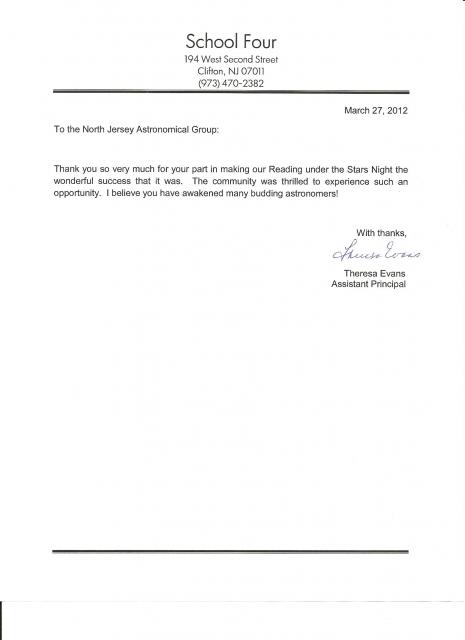 A letter from the Assistant Principal